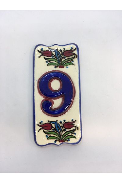 Dost Art Hediyelik Six Handmade Ceramic Door Numbers Door No 9