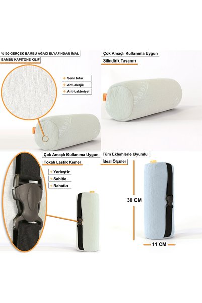 beddo Car Neck Pillow 2 Pack Auto Car Bamboo Series White