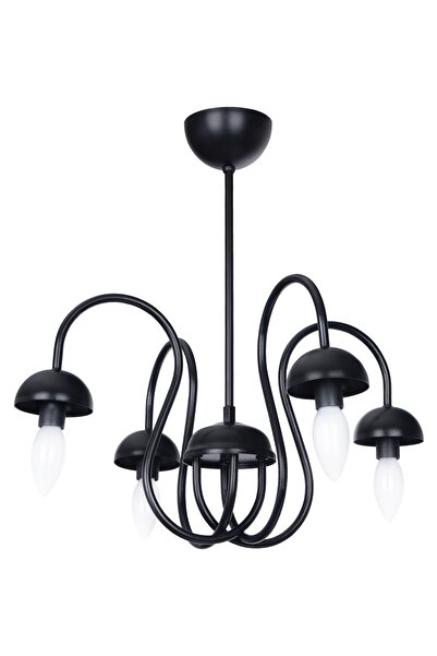 polataydinlatma Kuğu 4 Lü Siyah Avize E.14