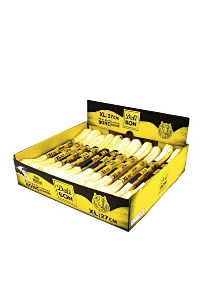 Genel Markalar Delibon 27cm Deri Köpek Çiğneti Pres Kemik 1x27cm Beyaz