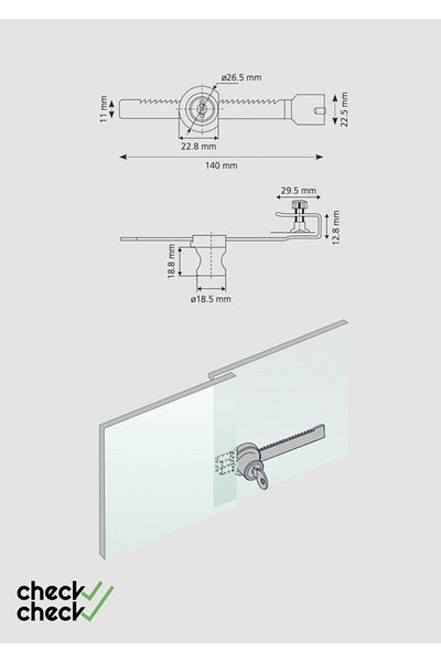 CANEX Glass Lock Sliding 140 Mm