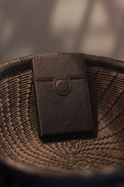 Bipanya Μαύρο Luisbag Luxury Δερμάτινο Κοντό Λεπτό Κουτί τσιγάρων Bp-4395lbs