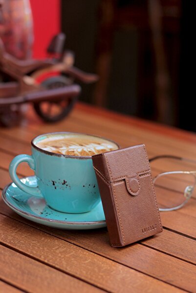 Bipanya Καφέ Luisbag Πολυτελές Δερμάτινο Κοντό Κουτί Τσιγάρων Bp-4395lbs