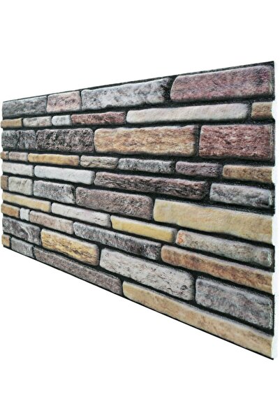 Pandekor 5 Adet (2,5M2) X Kesme Taş Desenli 3 Boyutlu Renkli Strafor Köpük Du...