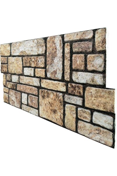 Pandekor 5 Adet (2,5M2) X Karma Taş Desenli 3 Boyutlu Renkli Strafor Köpük Du...