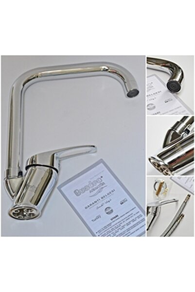 Guadro Armatür Guadro Köşe Borulu Mutfak Eviye Musluğu Çeşmesi Bataryası
