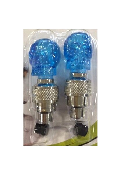 AVMmarketim Mavi Kuru Kafa Işıklı Bisiklet Sibop Kapağı Jant Sibop Işığı