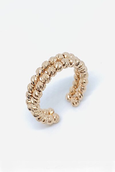 Artuklu Telkari 2 Sıralı Rose Kaplama Dorika Trend Model Kadın Elişi Tasarım Gümüş Yüzük Matg51992-080