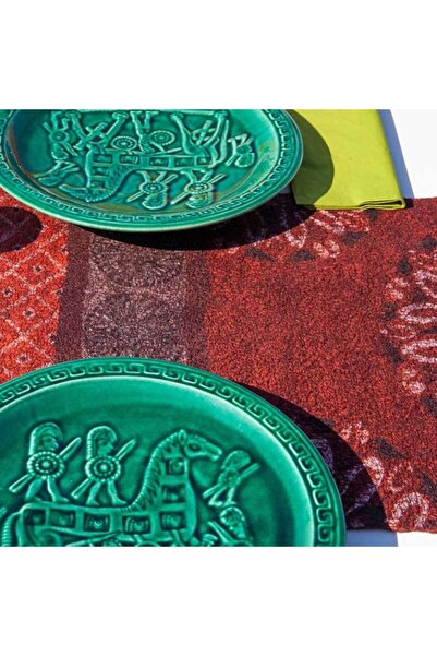 Nomads Felt Natural Wool-Silk Runner Tablecloth 3| Claret Red| Nomads Felt