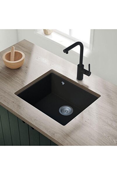 Vıvıano | | 1 Göz Mermer Altı 44x56 Cm Siyah Granit Evye