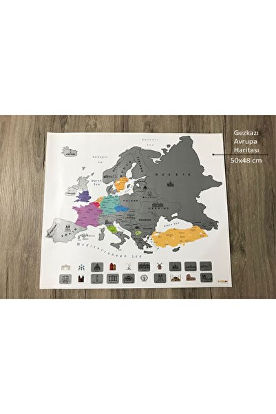 MapofX Gez-kazı Avrupa Haritası - Kazınabilir Avrupa Haritası - Scratch Map -...