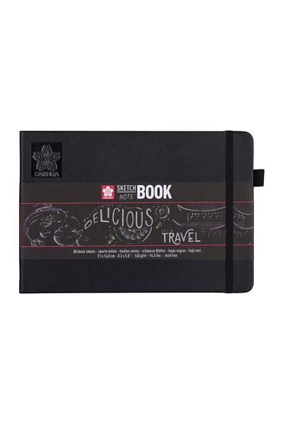 Sakura Sketchbook Hard Cover Sketch Drawing Book Black Leaf 15x21 Cm.140 Gr.80 Sheets