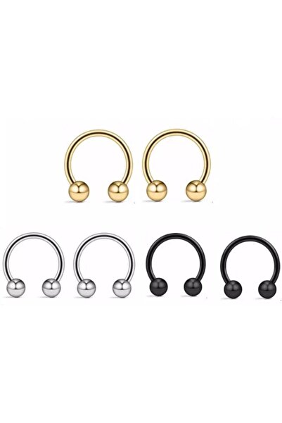 Jaida Moda 316l Cerrahi Çelik 6lı Set 6mm Top Uçlu Septum Piercing