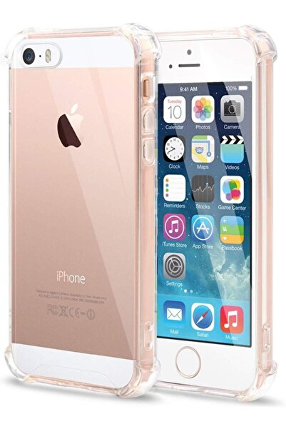 KZY İletişim Iphone 5/5s/5se Kapak Şeffaf Airbag Antishock Köşe Korumalı Silikon Kılıf