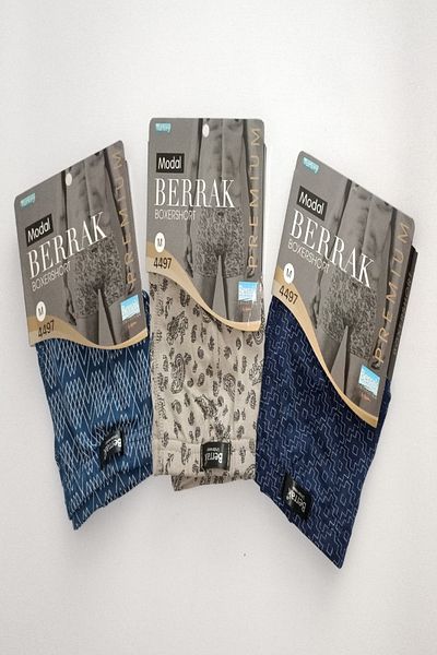 Berrak 4497 Ανδρικό Premium Modal Boxer Short 3 Pack