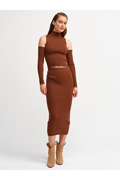 Dilvin 2822 Yarım Balıkçı Triko Takım-kahve