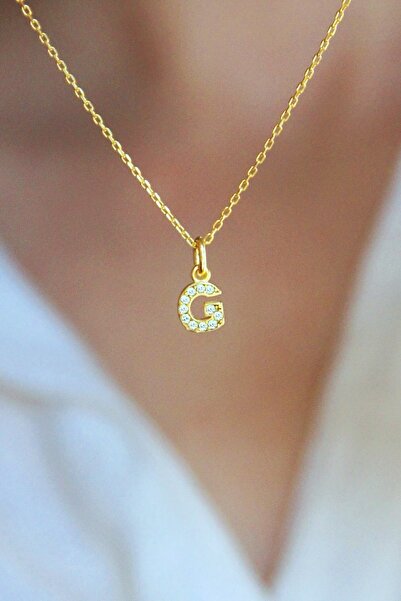 Argentum Concept G Harfi Altın Kaplamalı 925 Ayar Gümüş Kolye - N158001