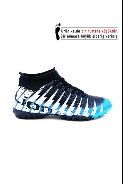 Lion 1453 Pantofi de fotbal Astroturf cu șosete albastre pentru copii