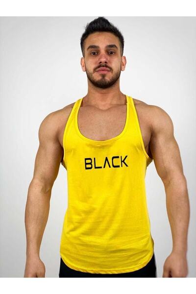 Black İstanbul Fitness Tank with Black Straps