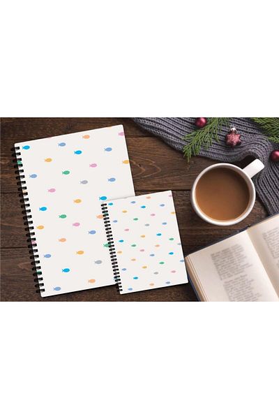 AKILLICA 64 Sheets Lined 2-Piece Notebook Set - Spiral Paper Cover Notebook