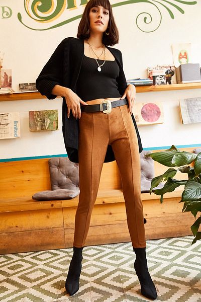 Olalook Women's Taba Suede Riding Leggings TYT-19000041
