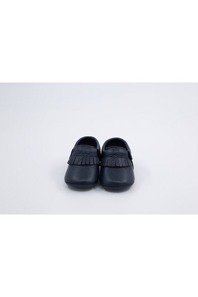 Li Puna Unisex Baby Navy Blue Ani Series Genuine Leather First Step Shoes