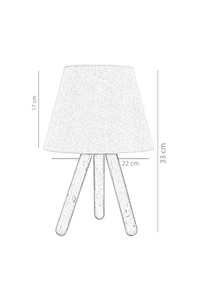 HOMİNG Cappuccino Colorful Design Wooden 3-Legged Eco Lampshade Set of 2