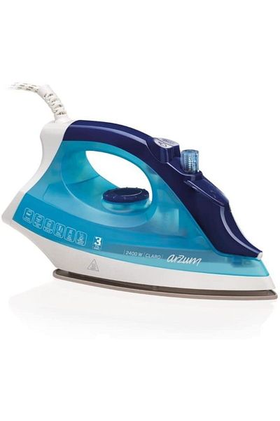 Arzum 2400 W Steam Iron, Ceramic Soleplate and Blue Color