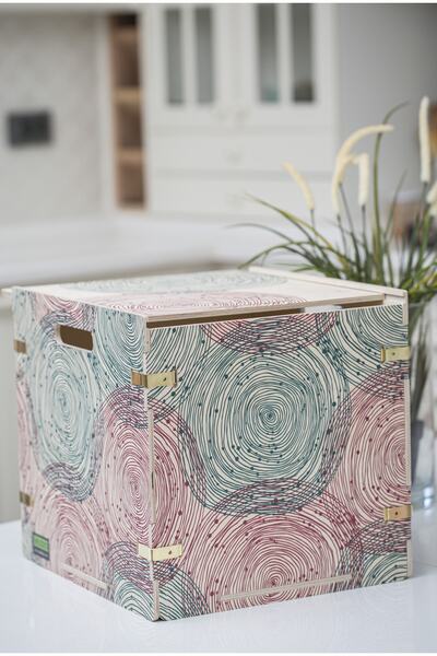 Wodiza Hoop Ahşap Saklama Kutusu 34cm X 32cm X 31cm Dolap Içi Düzenleyici