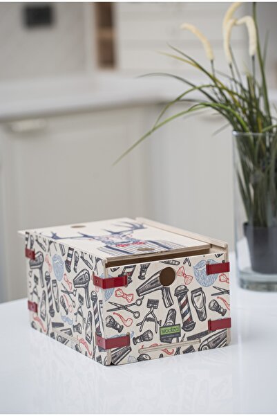 Wodiza Styler Deer Ahşap Saklama Kutusu 27cm X 19cm X 13cm Dolap Içi Düzenleyici