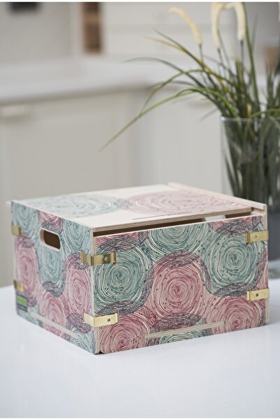 Wodiza Hoop Ahşap Saklama Kutusu 27cm X 27cm X 16cm Dolap Içi Düzenleyici