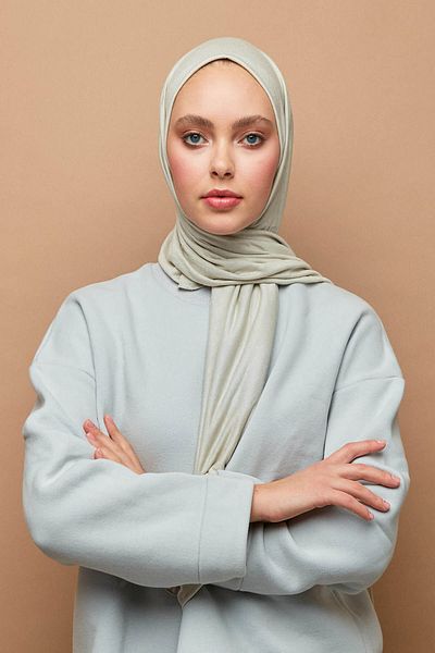 Aslı Gold Combed Cotton Shawl Stone Color