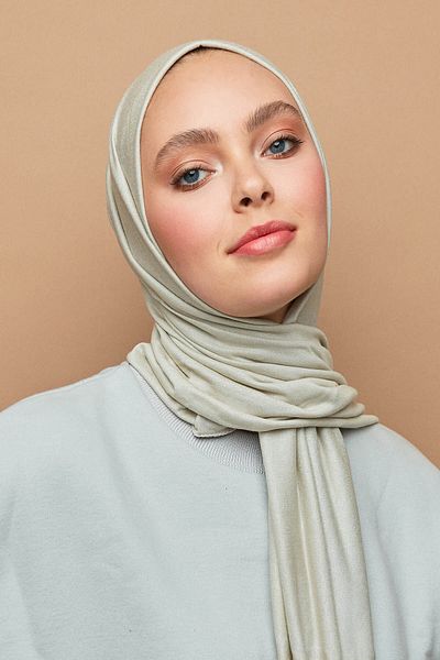 Aslı Gold Combed Cotton Shawl Stone Color
