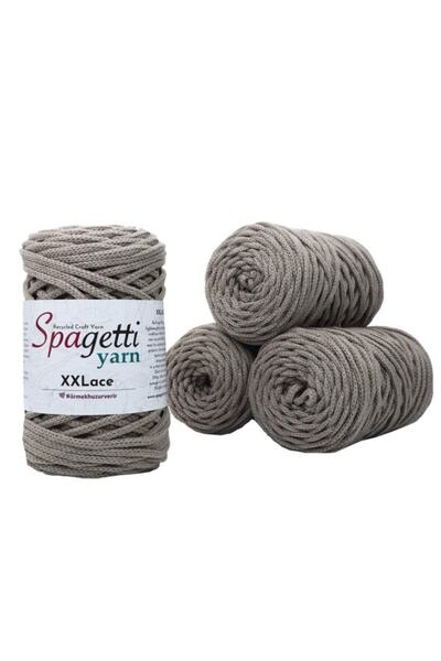 Spagettiyarn Koyu Bej Xxlace - 4'lü Set