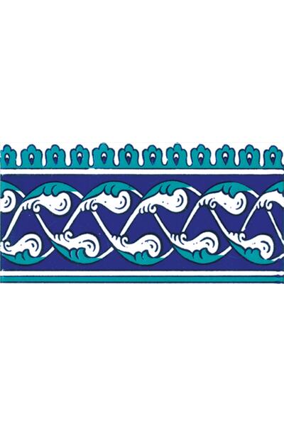 Armada Çini 10x20 Cm Ks 44 Klasik Rumi Desenli Seramik Çini Bordür