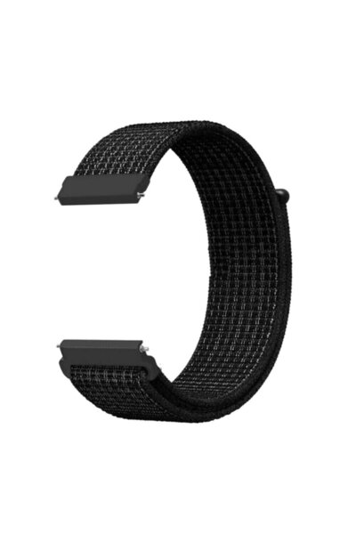 Gpack Oppo Watch 46mm Kordon Kumaş Cırtcırt Kordon Siyah