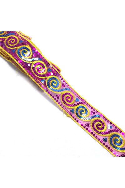 Turgut Brode Sequin Processing Strip Yellow Purple