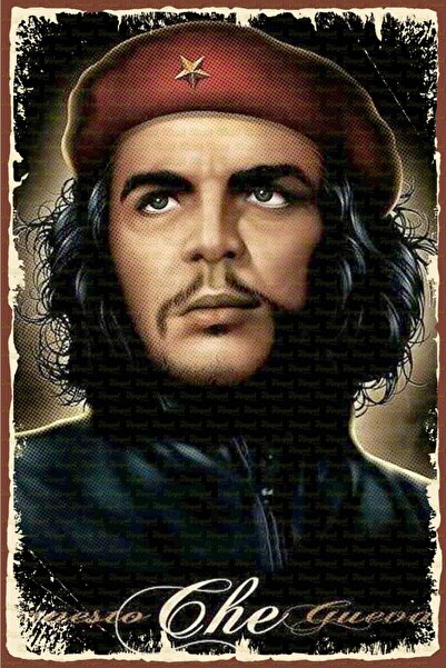 Hayal Poster Ernesto Che Guevara Retro Ahşap Poster 20x30 Tablo