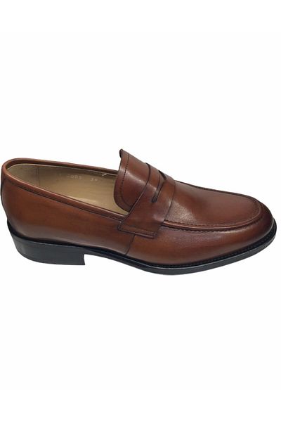 Fosco Men's Tan Laceless Genuine Leather Casual Shoes 2005
