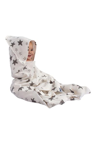Sevi Bebe Baby Gray Star Patterned Sensitive Towel