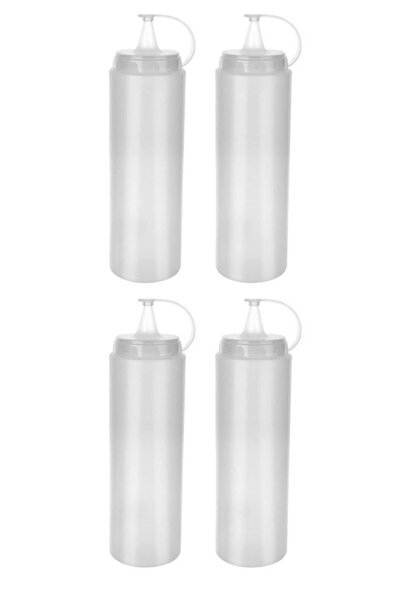 Lira 4 Adet Şeffaf Plastik Sosluk Ketçap Mayonez Sos Şişesi