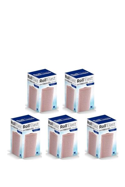 Kurtsan Roll Elast Ten Rengi Tıbbi Elastik Bandaj 8 Cm X 3.5m 5 Adet