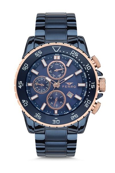 FERRO Men's Dark Blue Wristwatch
