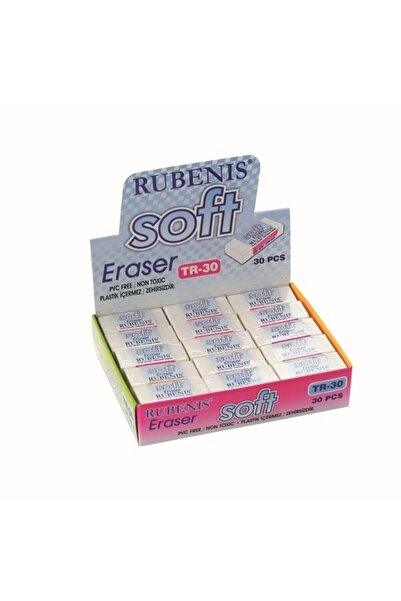 Rubenis Silgi Soft Beyaz Yumuşak Öğrenci Silgisi 30 Lu