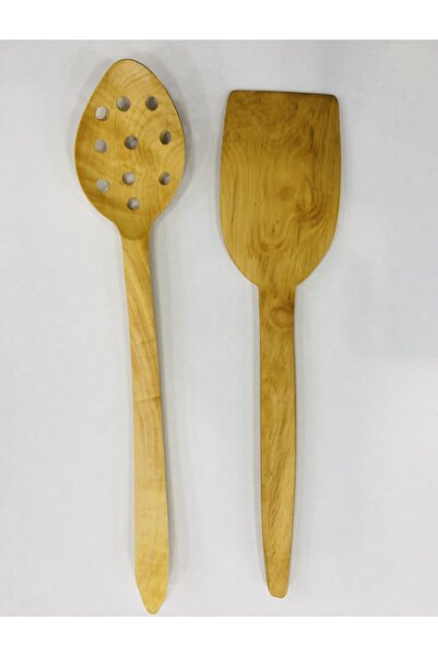 Trabzon Avm Trabzon Handmade Boxwood Spatula and Boxwood Colander 30 cm