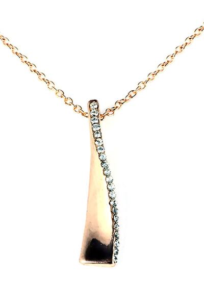 Rouge مولان صف ستون الزركون حجر قلادة ذهبية اللون