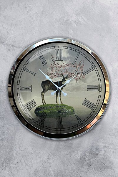 Kasva Concept ساعة حائط للحياة الطبيعية من معدن الكروم مقاس 40 سم لتزيين الهدايا