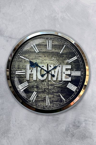 Kasva Concept Gift 40 cm Chrome Metal Home Wall Clock