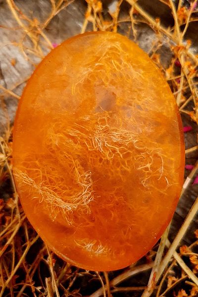FANTASTİK SANAT ATÖLYESİ Fiber Therapy Soap - Orange Color Organic 100% Natural - Jasmine Scented - 120 Grams - Oval - 8 X 3 Cm