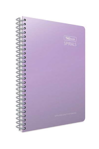 Gıpta دفتر ملاحظات The Book Spirals مقاس A4 ذو 100 ورقة بغطاء صلب حلزوني (5505) أرجواني فاتح غير مبطن